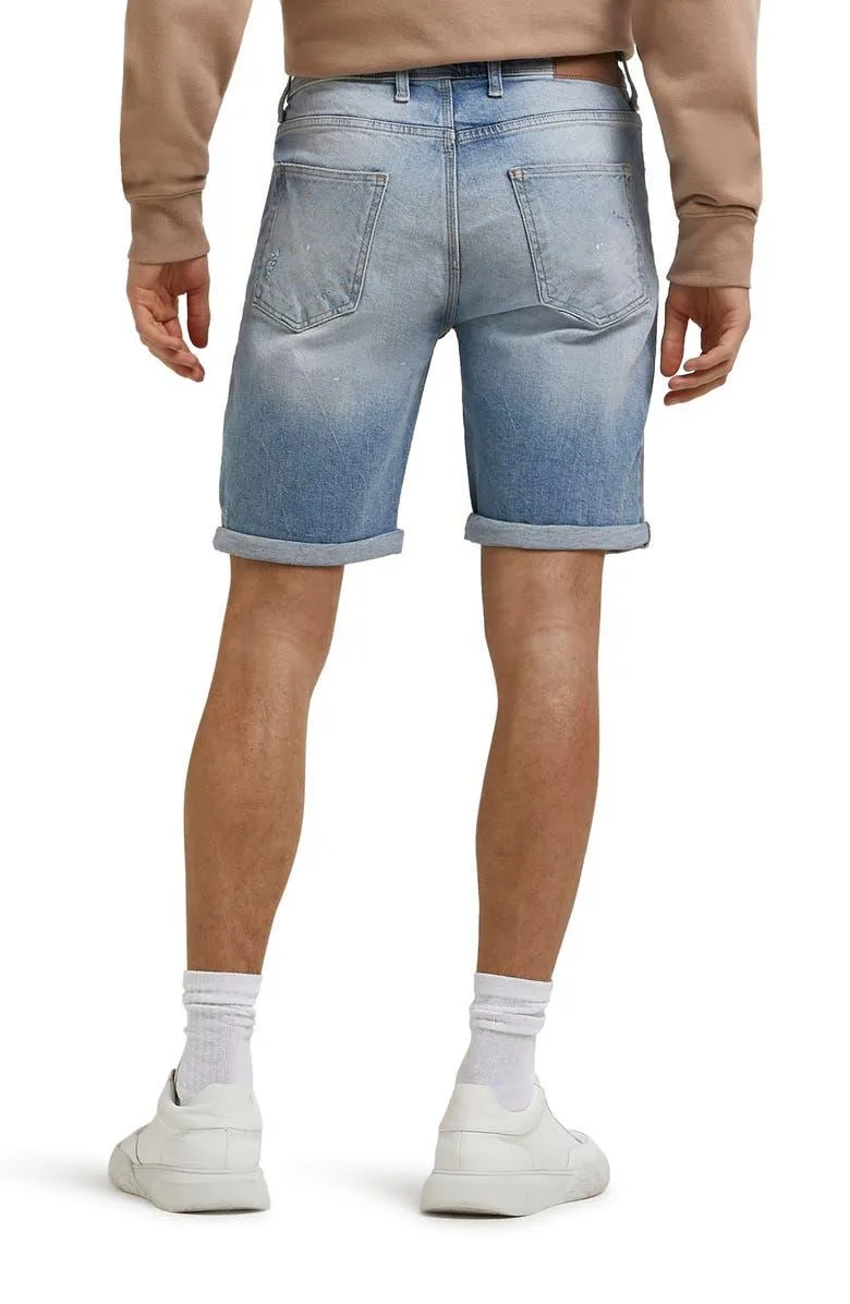 Men Shorts in Denim Stretchy Jeans Fabric Available with Custom Logo Zip Fly Button Closure with Side Pockets Pants Jeans