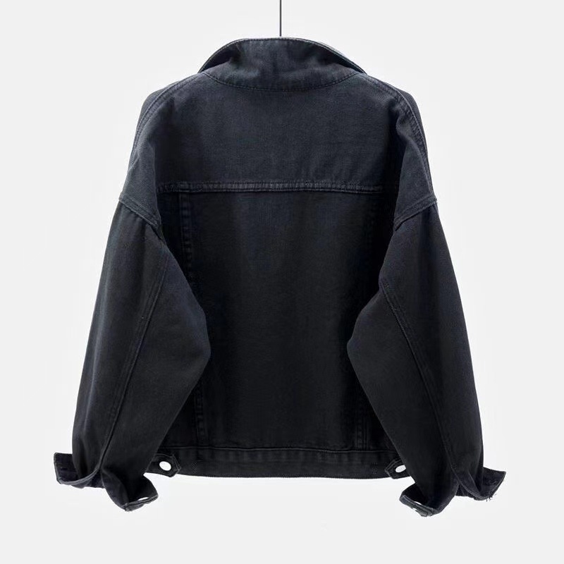 Wangsheng Japanese Style Medium Wash Nylon/Cotton Denim Jacket Women Korean Version Loose Fit Slimming Versatile Quick Dry