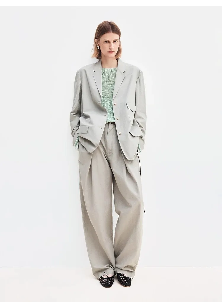 Customized Leisure Women Blazer Jacket High-End Chest Pockets Design Oversize Casual Women Suits Set Blazer Coat for Ladies Official Wear