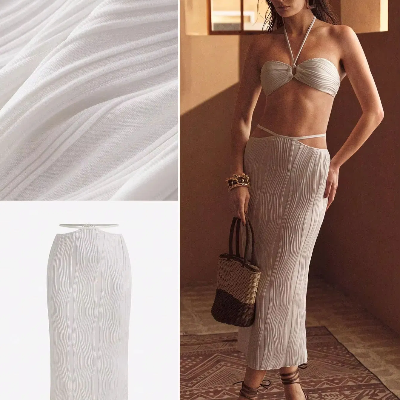 Solid Color Straight Women's Long Skirt Everyday Street Casual Wear Spot Wholesale Pleated Skirt
