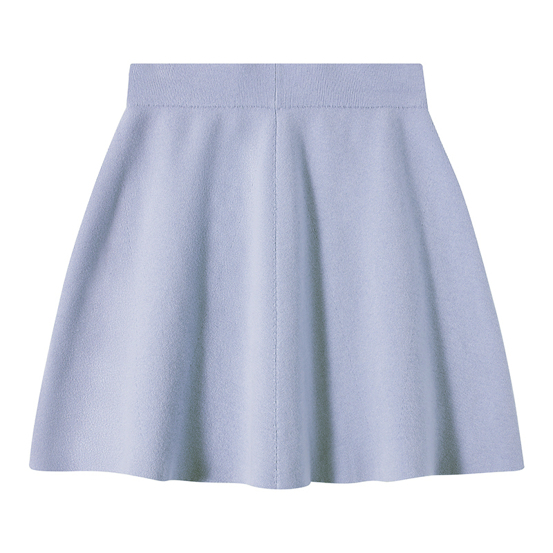 Women's Knitted Pleated Tennis Skirt Solid Color Casual Fair Skirt OEM