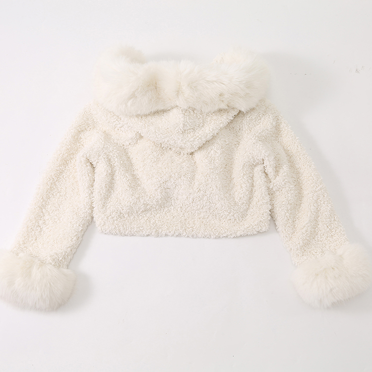 Women Ladies Winter Thick Warm White Faux Fur Coat Festival with Hooded