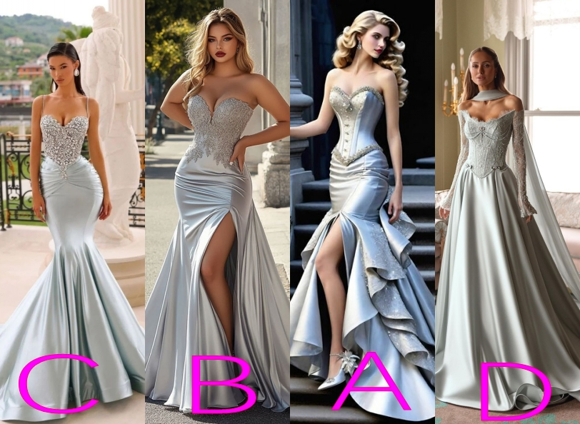 Beaded Wedding Formal Gowns Spandex Silver Evening Dress M71303