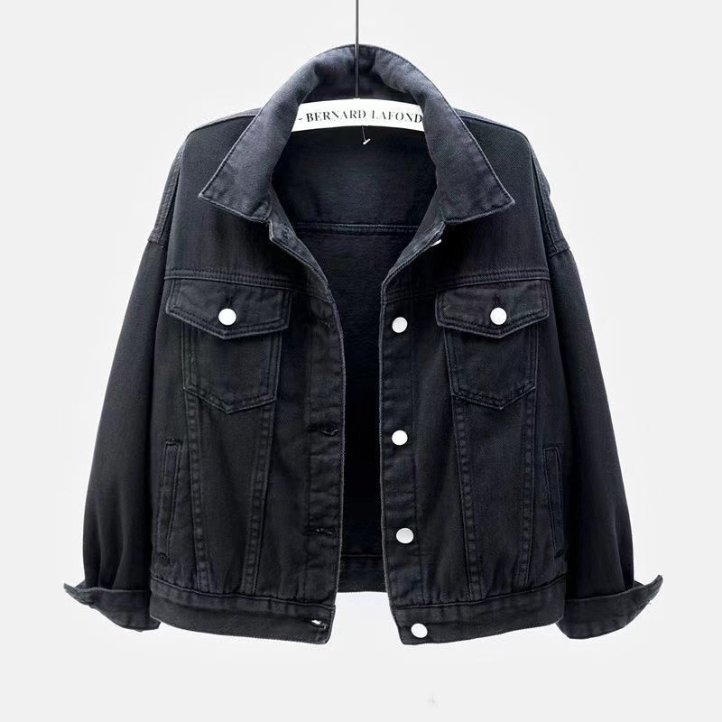 Wangsheng Japanese Style Medium Wash Nylon/Cotton Denim Jacket Women Korean Version Loose Fit Slimming Versatile Quick Dry