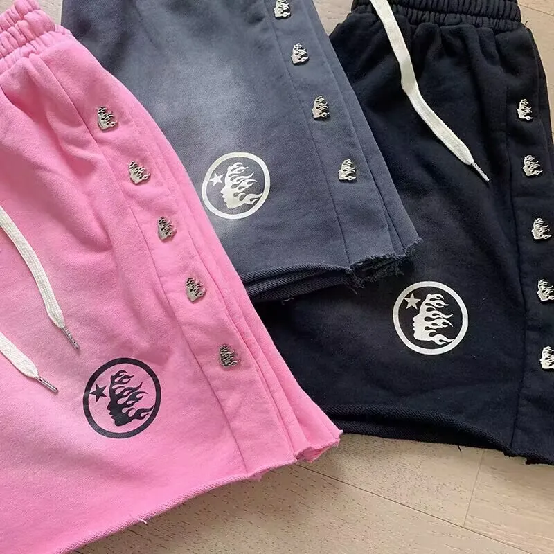 Hellstar Cotton Shorts with Denim Tears Print Essentials and Style Trend Wholesale