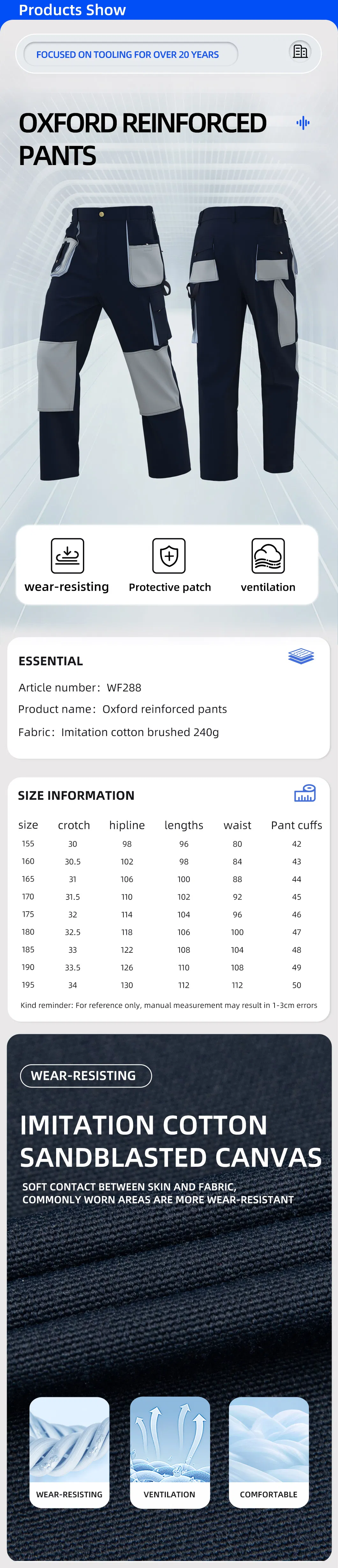 Men Work Pants Custom Multi Pockets Cargo Trousers Durable Work Pants