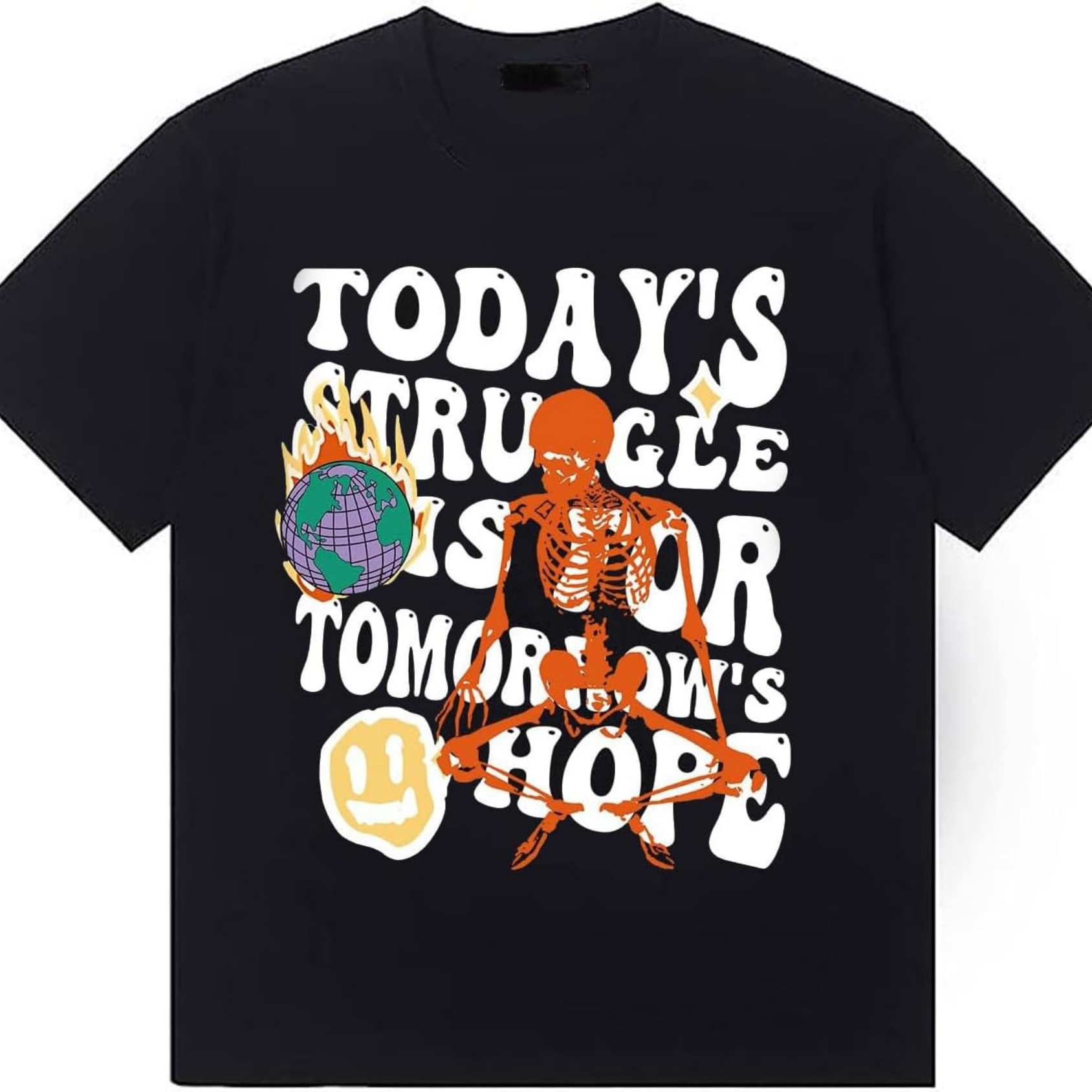 Casual Graphic Tees Oversized Creative Graffiti Short Sleeve Shirts Summer Casual Rapper Streetwear Y2k Tops Men's T-Shirt