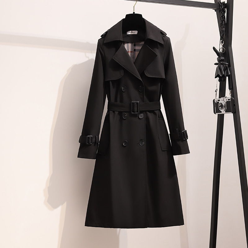 Winter Windcheater Elegant British Vintage High Quality Lady Modest Long Custom Made Ladies Jackets for Women's Trench Coat
