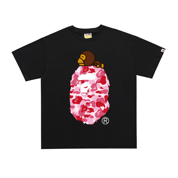 2026 Hot Selling 1:1 High-Quality Letter Print Bathing Ape Shirt Fashion Designer T-Shirt Men's Trendy Printed Bapees T-Shirt