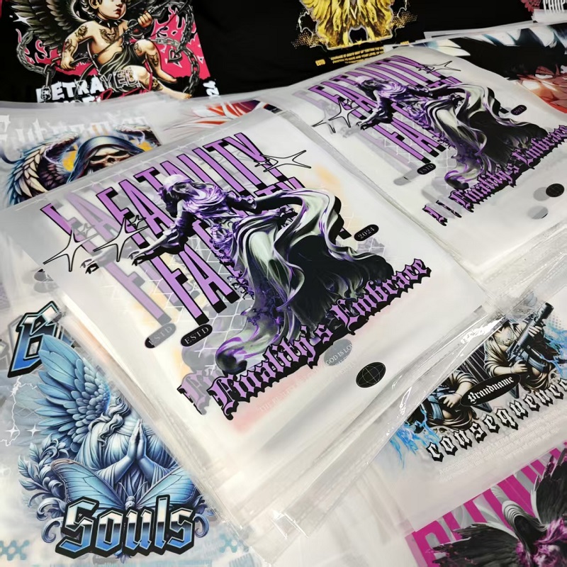 Custom for Heat Transfer Decals Digital T-Shirt PVC Printing Washable Waterproof with Street Designs for Garment Press