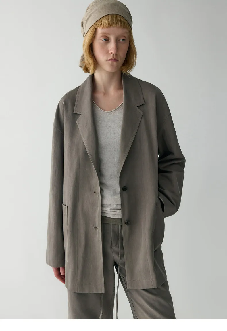 Casual Suits Blazer with Linen Fabric Customized Summer Woman Blazer Paired with Loose Pants