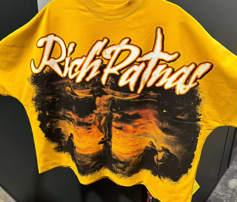 Custom Graphic 100% Knitted Cotton T-Shirt Loose Fit Streetwear DTG Print 300 Grams OEM Service with Pattern Design