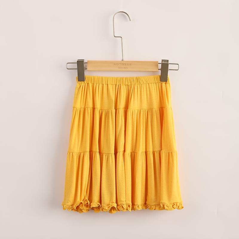 OEM Bamboo Cotton Kids Clothes Fashion Girls Pleated Short Solid Skirts