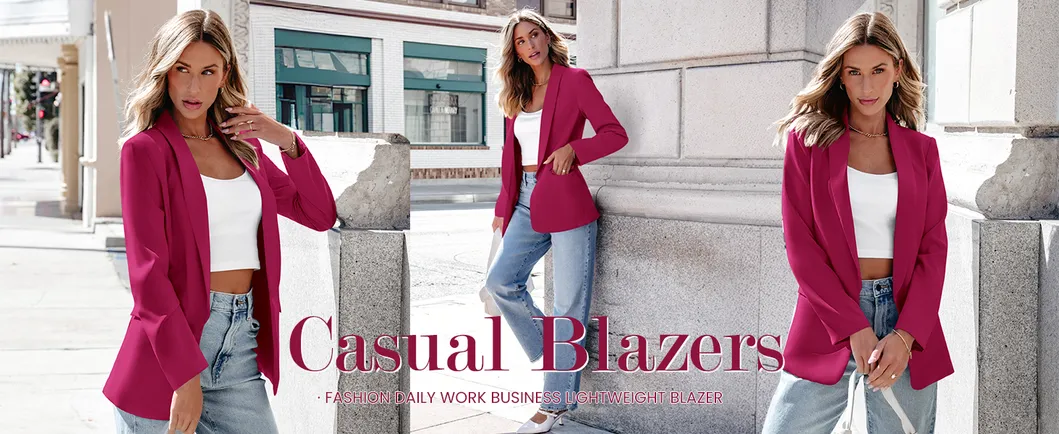 Women's Open Front Blazer Detailed Photo 1