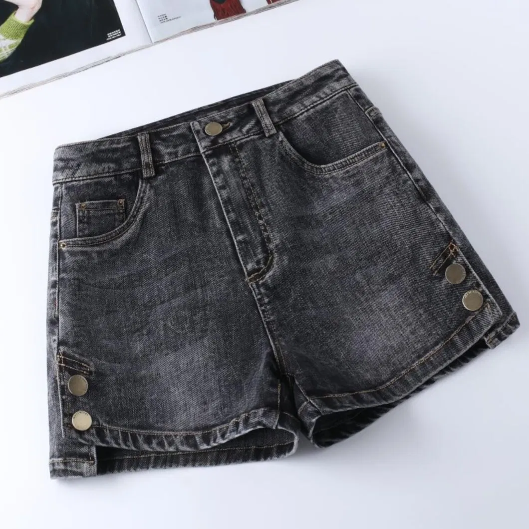 New Loose A-Line Wide-Leg High-Waisted Women's Denim Shorts