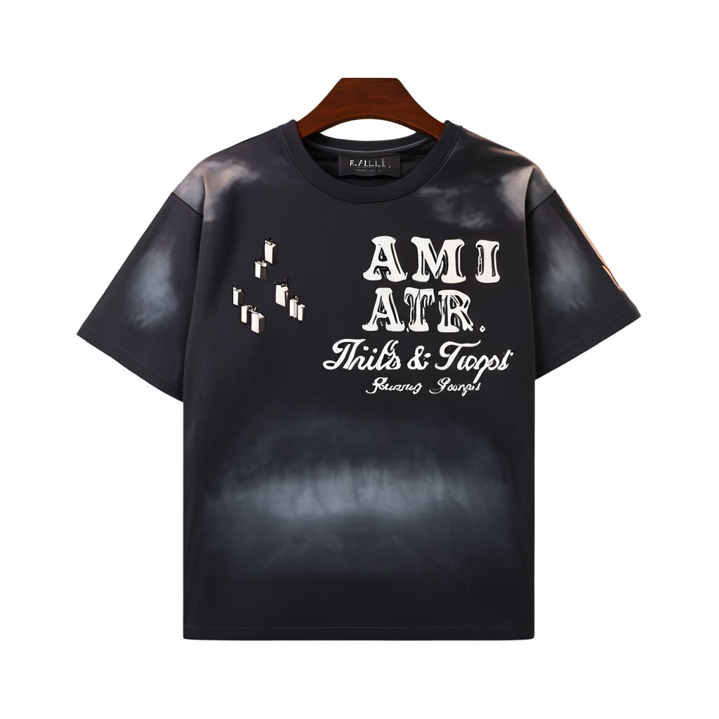 Top Quality New Style Brand Fashion Designer Cotton Acid Wash Graphic T Shirt Hip Hop Printed Casual Oversized T-shirt 1