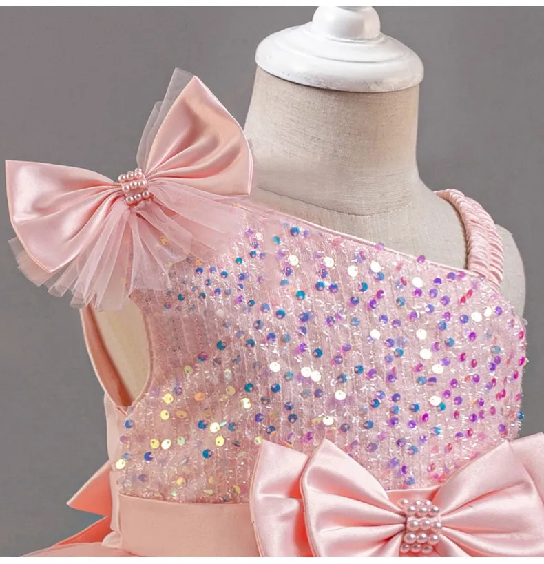 Children's Sequined Fluffy Mesh Cake Princess Dress Baby Girl Evening Dress