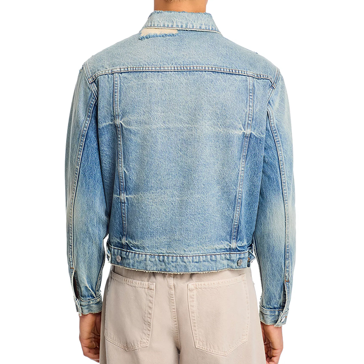 Long Sleeve Vintage Regular Wash Eco-Friendly 100% Cotton Denim Trucker Jacket