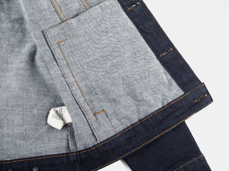 Customized Heavyweight logo Men's Trimmed Denim Jacket, High-quality Raw Materials, Long Clothing, OEM Service