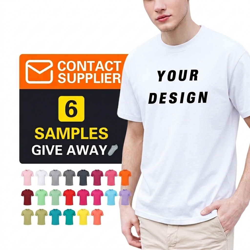 Wholesale Men's T Shirt Supplier Clothes Custom Graphic Silk ScreenPrint Digital Logo Tshirt Brand 100% Cotton T-Shirt for Men