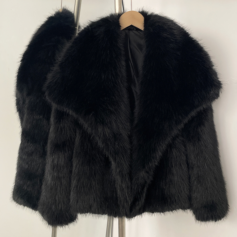 OFTBUY Women Faux Fox Fur Coat Ladies Autumn Winter Warm Short Jackets Artificial Imitation Fur Furry Outerwear Leopard Print