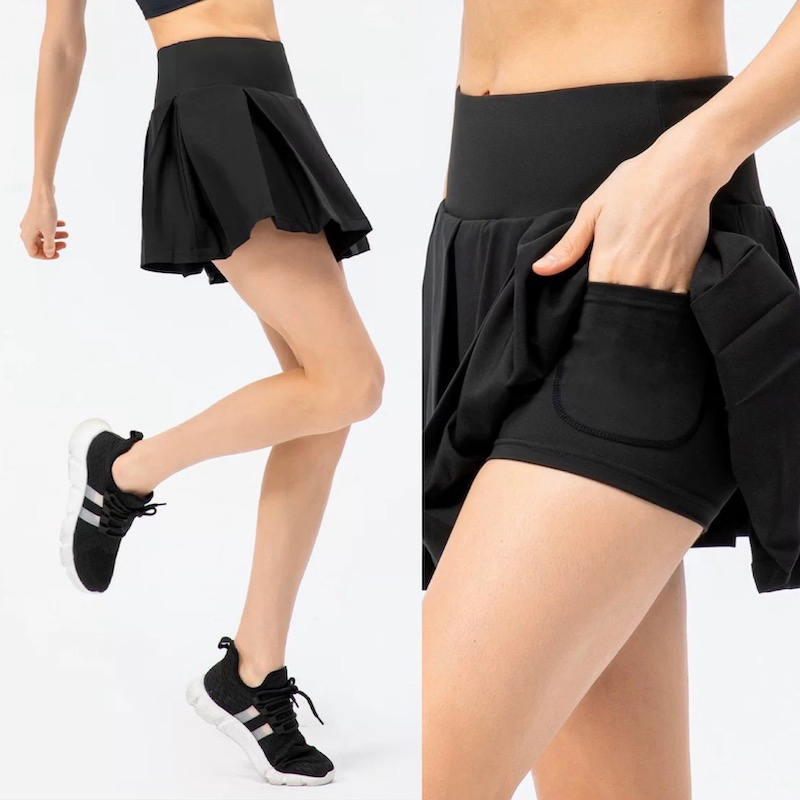 Wholesale Girls School Uniform 2 in 1 Plaid Skorts with Inner Shorts and Pockets, Customized Womens Casual Summer Clothing Pleated MIDI Skirts for Juniors