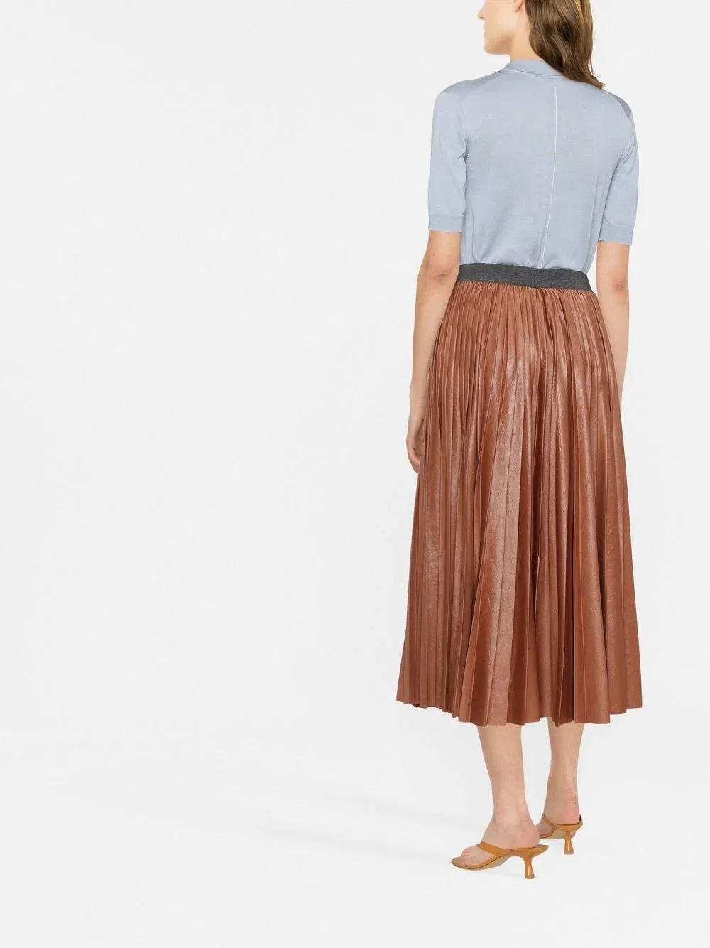 Summer Women Casual OEM Accept Clothing Factory Pleated MIDI Skirt Straight Hem