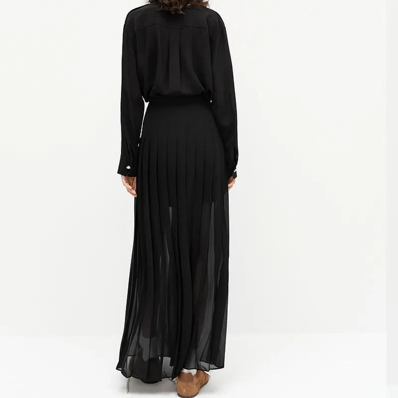 Women Pleated Skirt Side Display