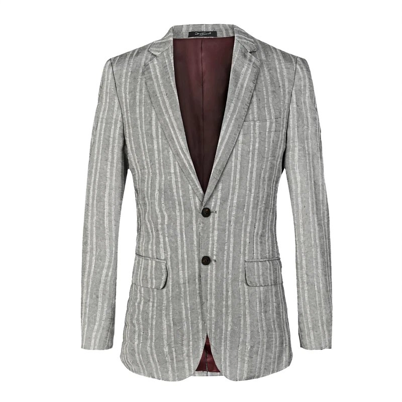 2026 Men's Casual Sport Coat Blazer Lightweight One-Button Slim Fit Suit Jacket Printed Long for Wedding Occasions