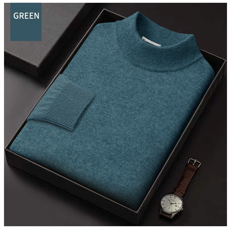 Crew Neck Black Plain Crochet Blank Winter Mohair Wool Pullover Cashmere Knit Sweater for Men