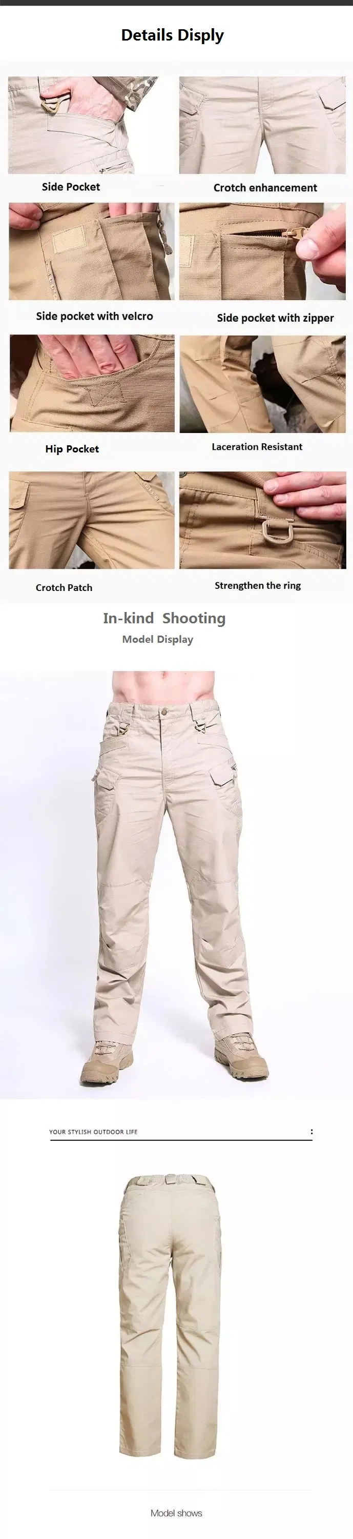 Wholesale Ripstop Mens Cargo Pants for Hunting Hiking Tactical Pants