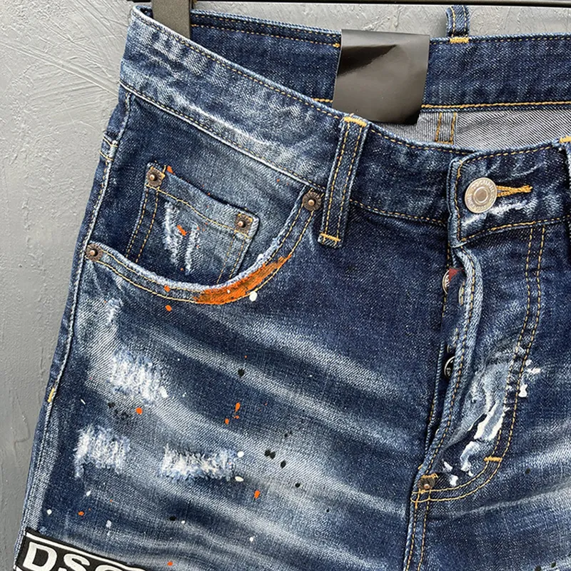 New Arrival Men's High Waist Slim Fit Denim Shorts - Detail 3