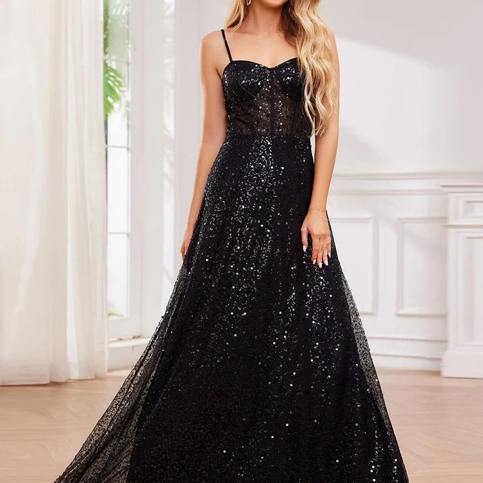 Custom Long Sequin Evening Dress Perfect for Banquets Designer Inspired OEM Custom Design