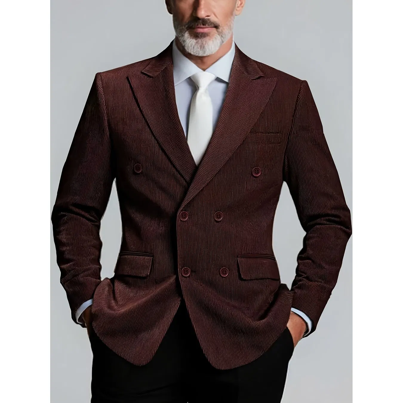 Elegant Corduroy Sport Coat for Men Autumn Casual Business Casual Blazer