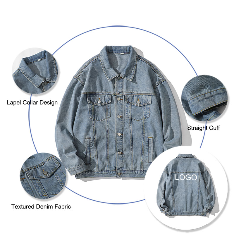 Washed Solid Design Denim Jackets For Men And Women Unisex Casual Street Wearing Loose Design Spring Jean Jackets