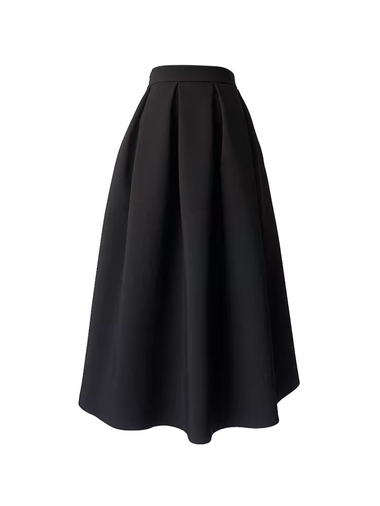2024 New High-Waisted Loose Pleated Skirt with Texture
