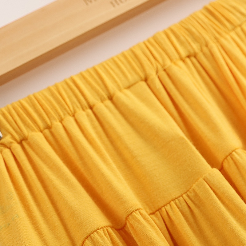 OEM Bamboo Cotton Kids Clothes Fashion Girls Pleated Short Solid Skirts