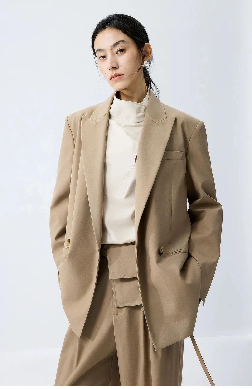 Customized Leisure Women Blazer Jacket 2 Piece Suit Set Detail