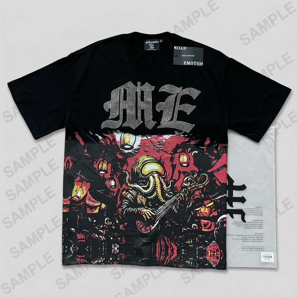 Mixed Emotion Men's Graphic Tee 2026, American High Street Diver Print T-Shirt, Custom Logo Wholesale