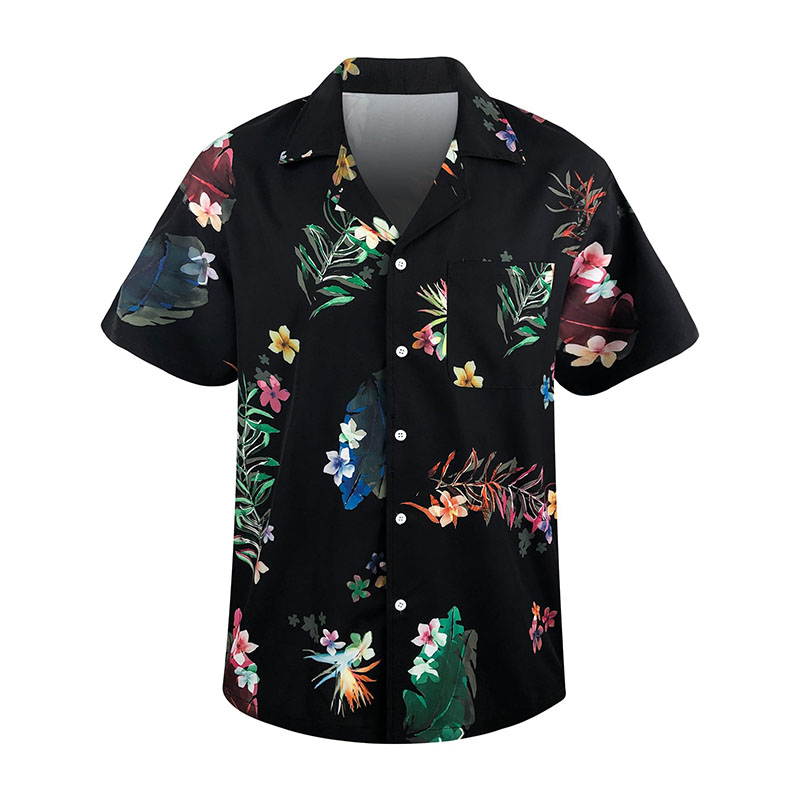 Wholesale Digital Printing Summer New Large Size Blouse Men's Shirt Short Sleeves Casual Shirts
