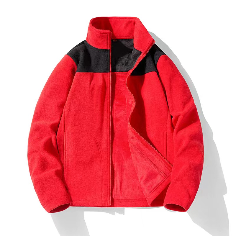 Winter Flaring High Quality Long Fluffy Sherpa Fleece 220g Stand Collar Zipper Closure Front Logo Windproof Breathable Unisex