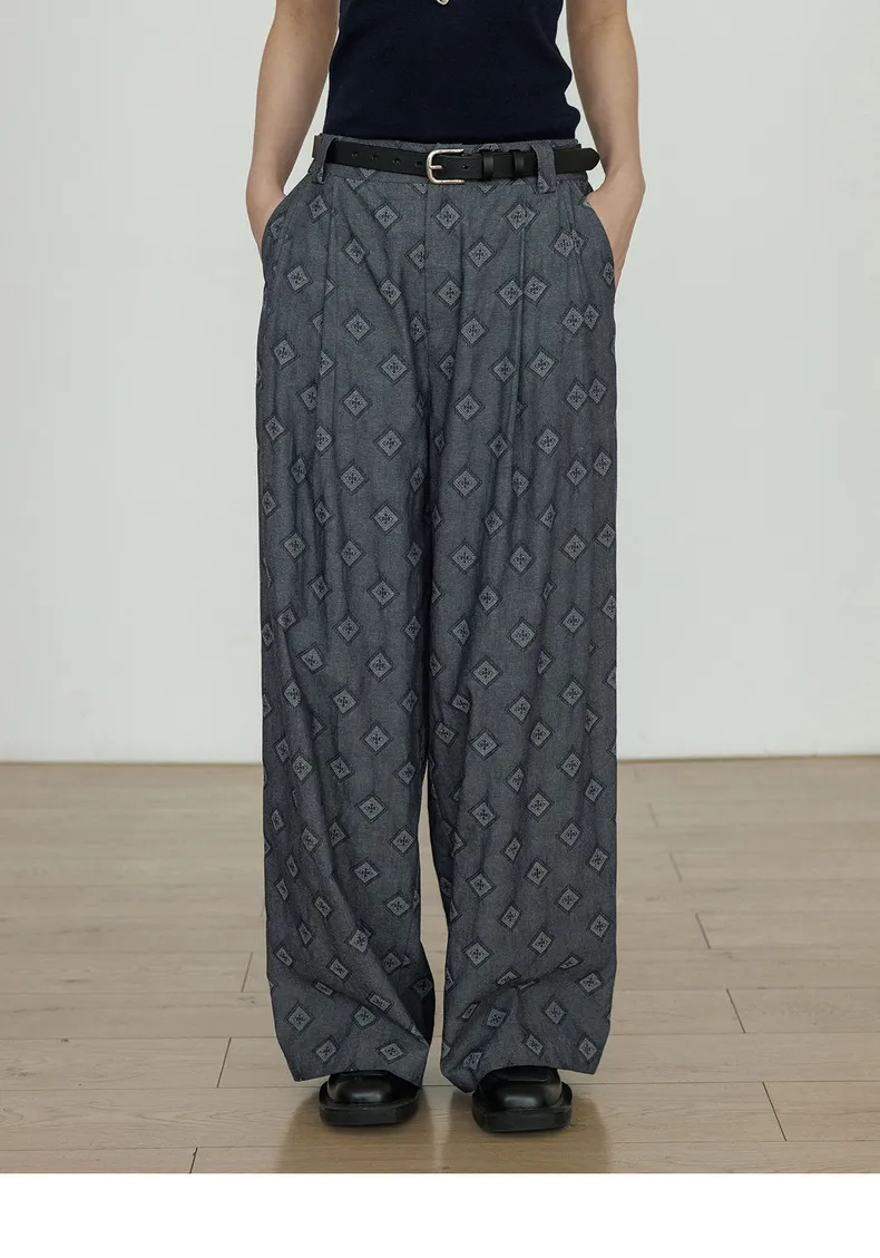 Women Suits Set Blazer Jacket Paired with Loose Long Pants Detail 6