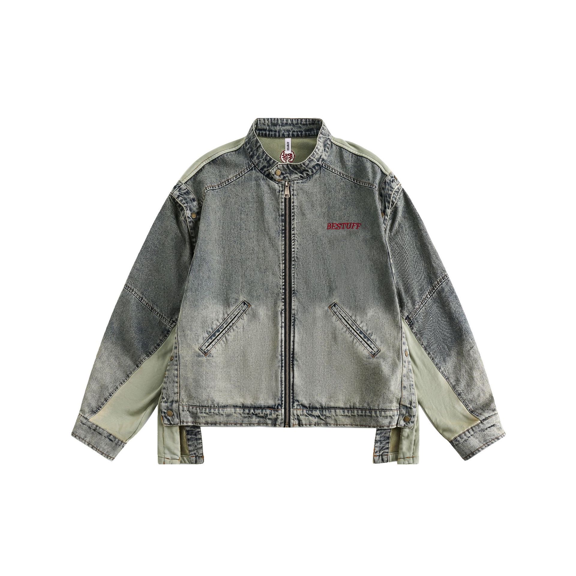 High Quality New Models Denim Jacket Embroidered Separable Zipper Sleeve Denim Jeans Jackets for Bulk