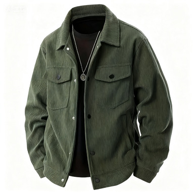 Factory Customization Men's Long Sleeve Corduroy Jacket Autumn Casual Sports Single Breasted Coat ODM OEM Wholesale Custom Logo