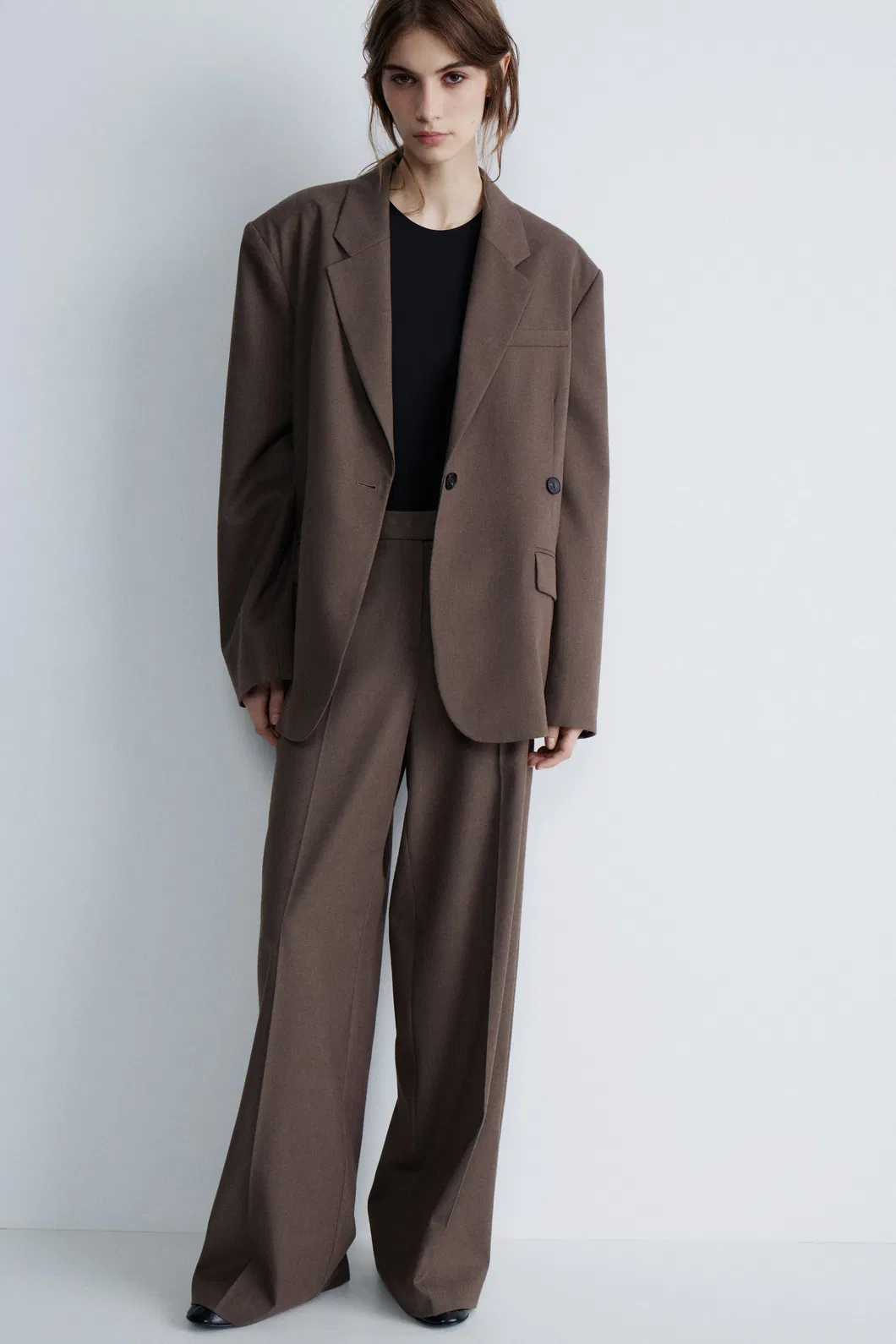 High-End Wholesale Loose Fit Wool Blend Fabric Women's Suits Blazer