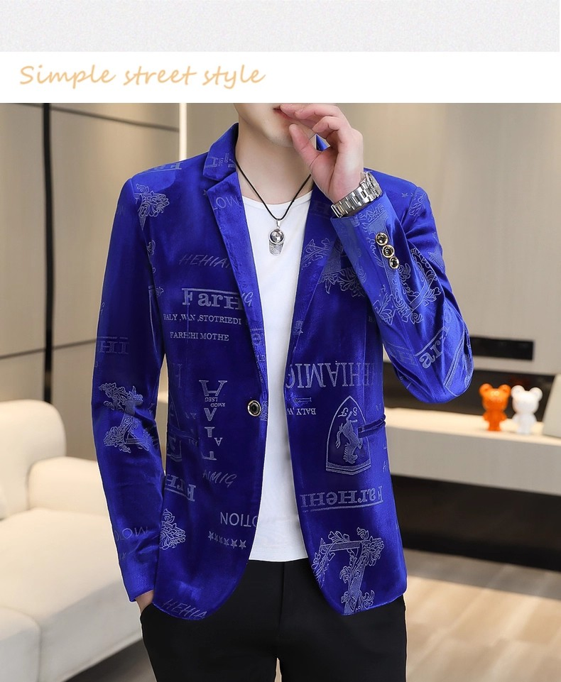 OEM Custom Brand Logo Wholesale Men Casual Autumn Handsome Suit Slim Fit Long Sleeve Blazer Jacket