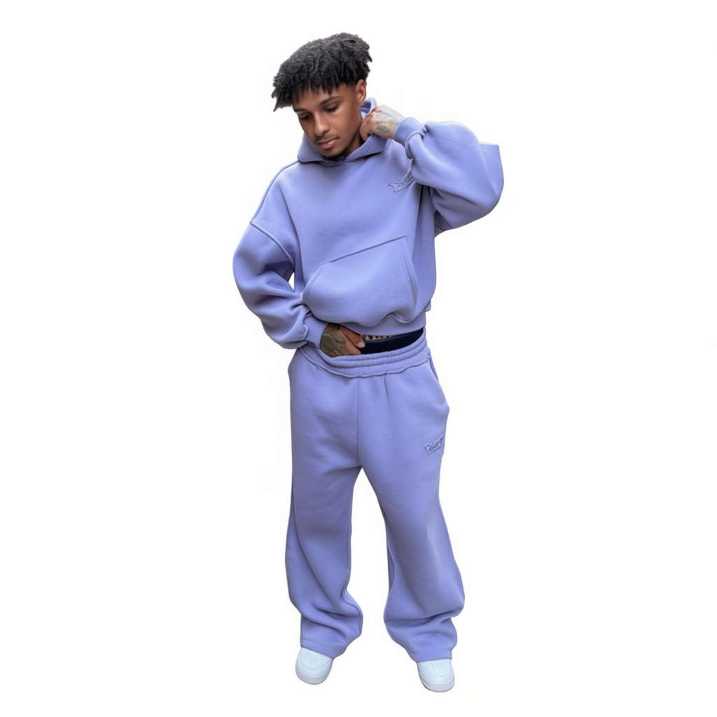 Custom Logo Printed Winter Hooded Heavyweight Breathable Quick-Dry 100% Cotton Unisex Tracksuit Sweatsuit High Quality Jogger