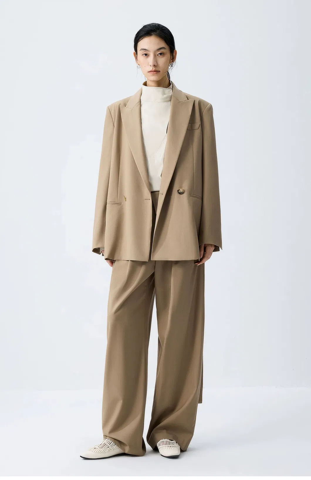 Customized Leisure Women Blazer Jacket 2 Piece Suit Set