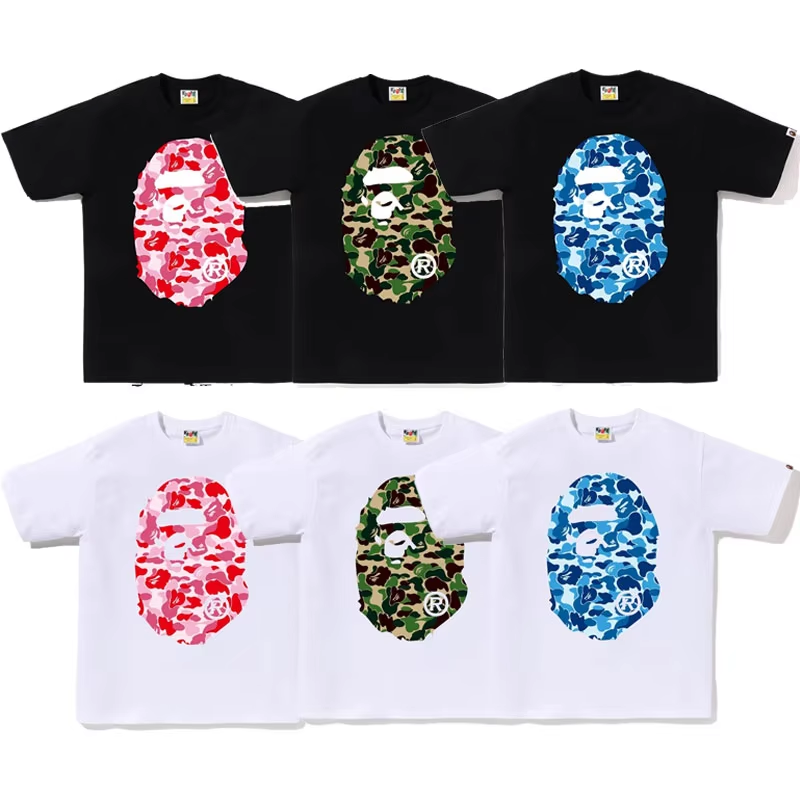 Manufacturer's Custom 100% Cotton Bathing ApeT-Shirt For Men 240 Gram Streetwear Hip Hop Graphic Tee DTG Print Design Streetwear