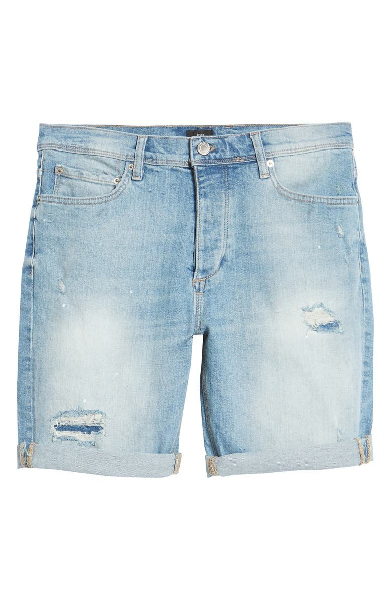 Men Shorts in Denim Stretchy Jeans Fabric Available with Custom Logo Zip Fly Button Closure with Side Pockets Pants Jeans